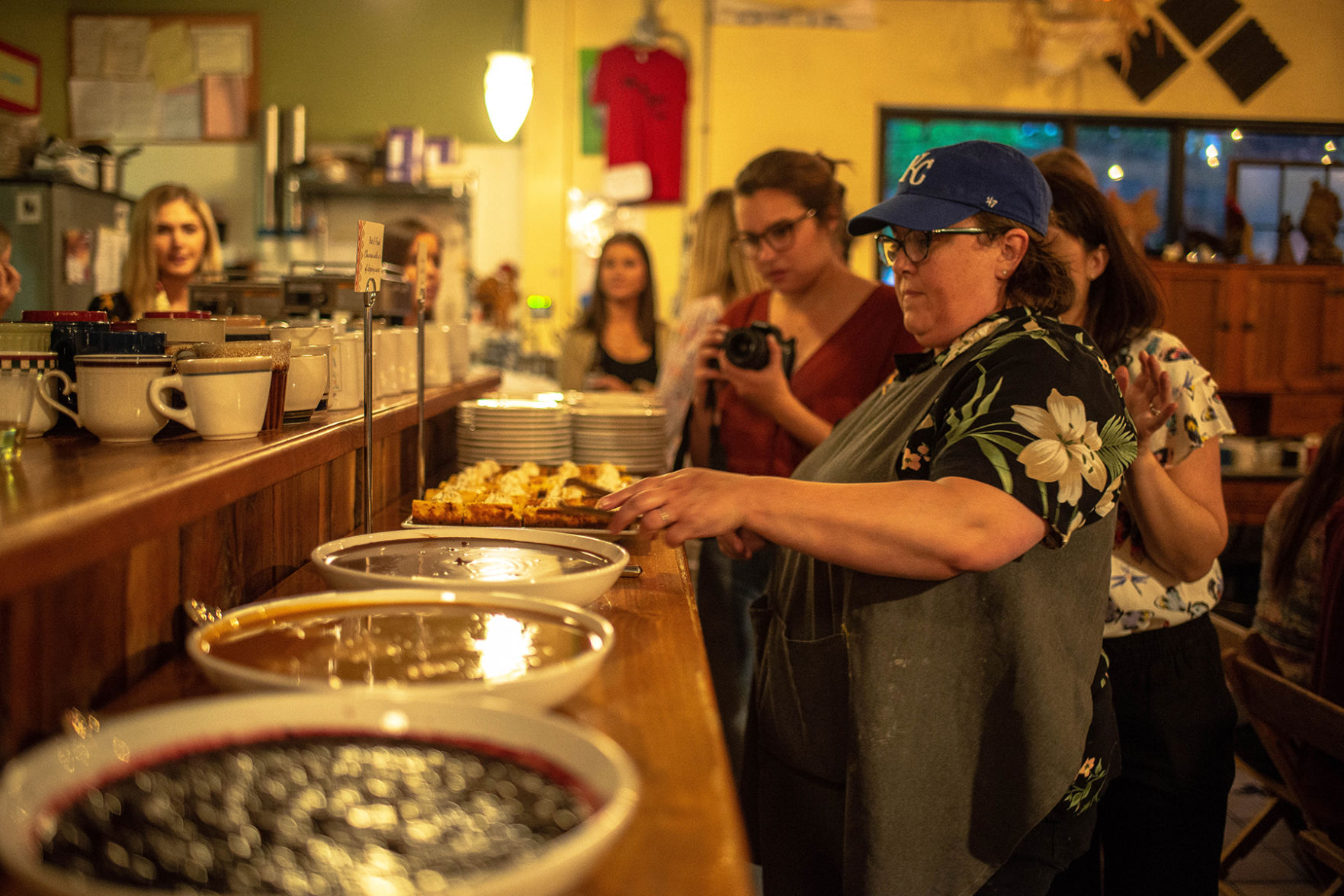 Melissa Poelling prepares dessert